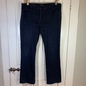 NYDJ Billie Mini Bootcut Jeans Dark Indigo Lift Tuck Womens 16P Petite Made USA